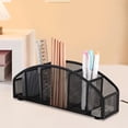 thumbnail image 5 of DefiDgd 5 Compartment Arch Bridge Shaoed Metal Mesh Pencil Holder,Mesh Wire Desk Pen Organizer Pencil Cup Workspace Organizers for Office Home Classroom Desktop Organization Supplies(White), 5 of 6