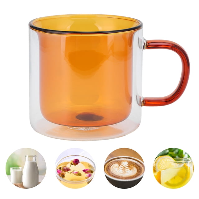 Taza de café ANGGREK de 250ml de Vidrio de borosilicato doble capa