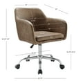 thumbnail image 5 of Linon Rylen Mid-Back Swivel Office Chair, Brown, 5 of 5