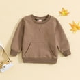 thumbnail image 2 of Toddler Boys Sweatsuit Long Sleeve Girls Brown Sweatshirt Pullover Crewneck Blouse Shirt Tops Winter Clothes 2-3 Years Old Boy Clothes, 2 of 6