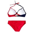 thumbnail image 3 of Women’s Two Piece Swimsuit Solid Color Bikini Set Push Up Top With High Waist Bottoms, S, Red, 3 of 4