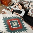 thumbnail image 5 of Manfei Bohemian Aztec Adult 7-Piece Bedding Comforter Set, Tribal Hippie King Bedding Sets, Wheat Red Abstract Reversible Bed Sheets, Microfiber Bedroom Decor, 5 of 8