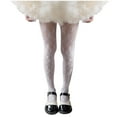 thumbnail image 2 of Girls Sheer Tights High Waist Pantyhose Vintage Control Top Stockings Floral Lace See Through Long Socks, 2 of 4