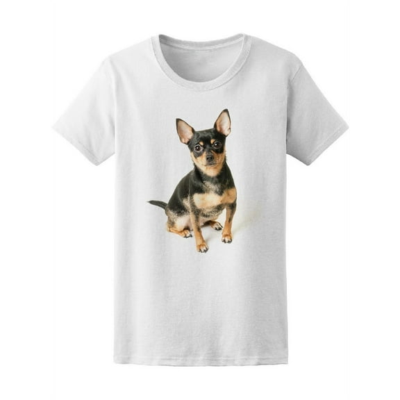Cute Black Girl Chihuahua T-Shirt Women -Image by Shutterstock, Female Large