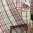 thumbnail image 5 of ERUNPONLY Buffalo Plaid Sheer Curtains 63 Inch Length 2 Panels Set, Farmhouse Red Green Beige Check Gingham Voile Window Treatment Curtains Sheers Drapes for Bedroom/Living Room/Kitchen 52x"63"x2, 5 of 7