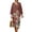 Bronze and Beige - Tree, variant on DISNIMO Floral Print Maxi Dresses for Women Casual Loose Dress V Neck Shift Dress Lightweight 3/4 Sleeve Dresses, S