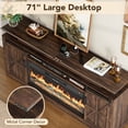 thumbnail image 2 of ANPOO 70.9" Farmhouse Fireplace TV Stand with 36" Electric Fireplace, LED Light & Sliding Barn Doors, Entertainment Center Fits Up to 80 Inch TV, Rustic Media Console for Living Room, 2 of 9