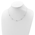 thumbnail image 4 of 925 Sterling Silver Cable Beaded Necklace Chain Polished 5-Station CZ 18 inch, 4 of 4