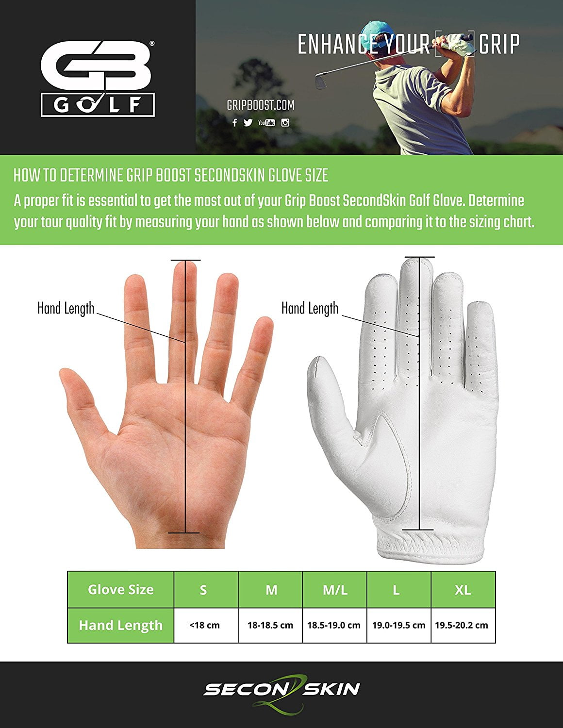 Grip Boost Gloves Size Chart