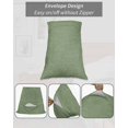 thumbnail image 7 of Vintage Forest Green Pillow Covers Queen Size 2 Pack, Farmhouse Retro Solid Color Linen Texture Soft Bed Throw Pillowcases Breathable Cooling Long Lumbar Body Pillow Sham Cover for Bed Sofa 20''x30'', 7 of 7