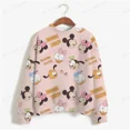 thumbnail image 4 of Sudadera con estampado de Minnie Mouse de Disney para mujer, suéter de cuello redondo para primavera y otoño, ropa holgada coreana, estilo retro Harajuku coreano, 4 of 5