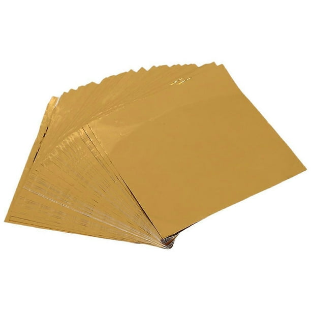 Cute 100pcs Sweets Candy Package Foil Paper Chocolate Lolly Foil Wrappers Square (Gold)