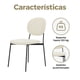 thumbnail image 2 of Sillas para Comedor y Sala Redonda Tapizadas Bouclé con Respaldo Estilo Moderno y Minimalista con Patas de Metal Set 4 Silas Beige GAON, 2 of 5