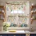 thumbnail image 3 of Easter Eggs Swag Curtains Valance & Tier Set, Truck with Egg 3 Pcs Set Kitchen Swag Valances and Tiers 24 Inch Length Rod Pocket Curtain Drapes for Bedroom, 3 of 9