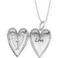 thumbnail image 2 of 3-Door Hinged Window Sterling Silver "Love" Heart Locket Necklace on Cable Chain, 18", 2 of 7