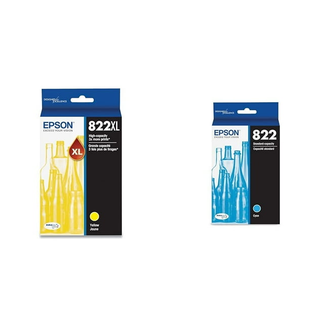 Cartuchos de tinta amarilla y 822 cian de alta capacidad Epson 822XL