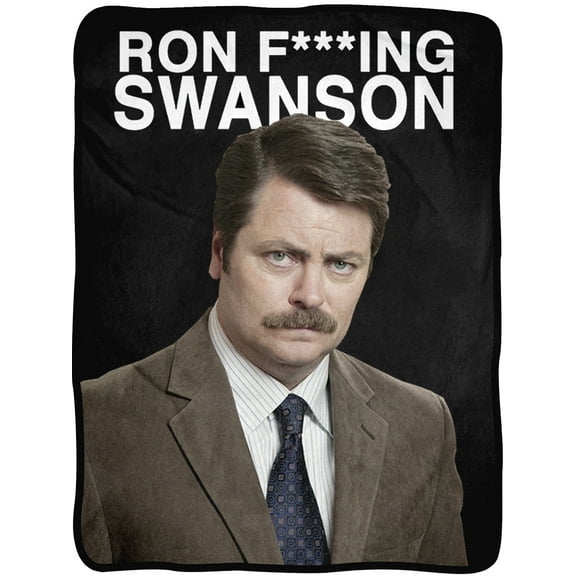 Parks And Recreation Ron F-ing Swanson Super Soft Fleece Throw Blanket