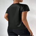 thumbnail image 4 of LYMAYTER Women ‌Silk Satin T-Shirt Twist Front Knot Loose Breathable Lightweight Fashion for Tees Top S-XL, 4 of 10