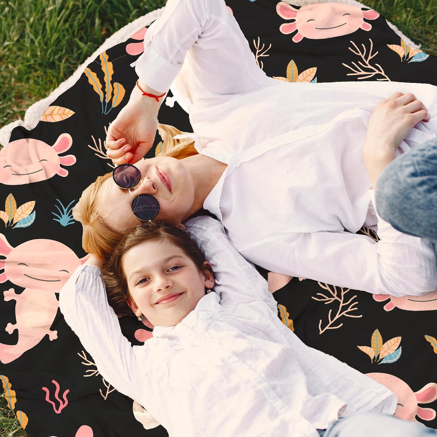 Axolotl Blanket Ultra Soft Flannel Throw Blanket Gifts for Axolotl Lovers Blankets for Girls Boys Kids Women Adults Stuff 80"X 60"