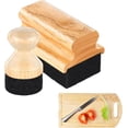 thumbnail image 1 of Chopping Board Wax Applicator with Handle - Butcher Block Brush | Brush for Greasing and Cleaning Wooden Utensils, Spoons, Countertops, Restoration of Boards,A, 1 of 9