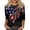 Black, variant on CIENVNSTG USA 250 Shirt Anniversary USA Shirt Women 250th Celebration Flag Print 1776-2026 Tshirt 3/4 Sleeve Shirts for Women Black 2XL