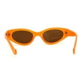 thumbnail image 2 of Women Classy Thick Temple Mod Cat Eye Plastic Sunglasses Orange Brown, 2 of 4