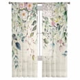 thumbnail image 2 of Eucalyptus Leaves Semi Sheer Curtains 63 Inch Length 2 Panels Set,Farmhouse Sage Green Leaf Floral Plants Sheer Kitchen Curtain Privacy Voile Window Curtain for Living Room Bedroom Rod Pocket Drapes, 2 of 7
