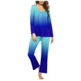 thumbnail image 3 of Bovxnpu Womens Plus Size Pajama Sets, 2 Piece Loungewear For Women, Ladies' Casual Solid Color Casual Top Pants Pajama Set M, 3 of 6
