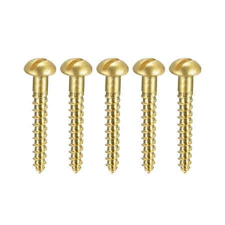 

Uxcell M2 x 16mm Wood Screws Slotted Round Head Brass Self-Tapping Screw 50 Pack