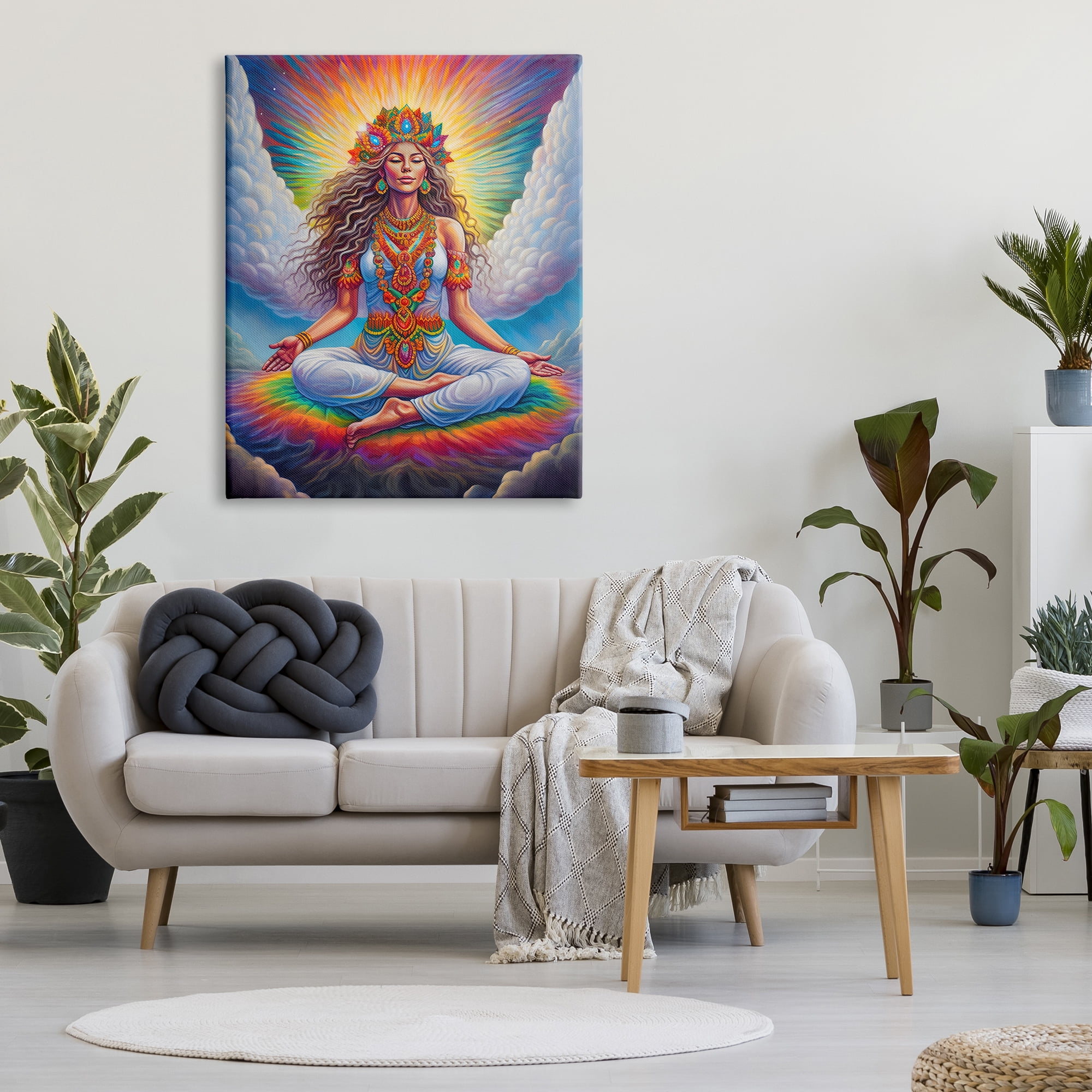 Stupell Industries Meditation Among Clouds Fairy Tales & Fantasy Painting Gallery Wrapped Canvas Art Print Wall Art, 36 x 48