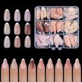 thumbnail image 1 of 9 Colors French Gel Nail Tips Pre-applied Base Coat & Tip Primer Pre-made French Nails Soft Gel Tips 15 Sizes Fake Nails False Nail Tips for Nail Art DIY, 1 of 7