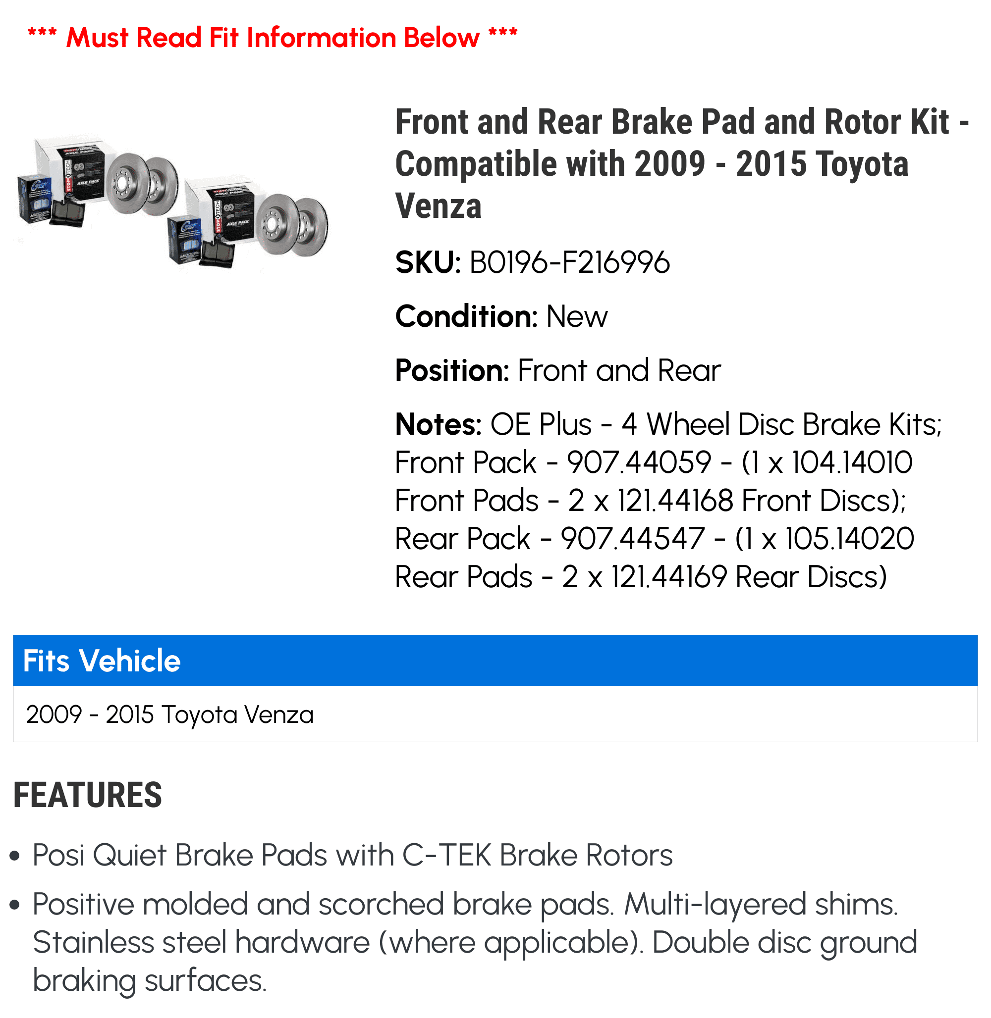 Platz1 Rear 350mm (13.78) 2-PC Vented Big Brake Disc Rotors Kit for T