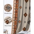 thumbnail image 6 of Boho Geometric Blackout Curtains 90 Inch Length 2 Panels Set for Living Room Bedroom, Country Ethnic Nation Abstract Motifs Privacy Window Treatment Thermal Insulated Black Out Drapes 52"x90", 6 of 8
