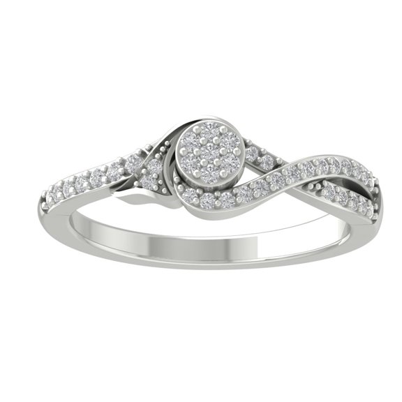 Araiya 14K White Gold Diamond Bypass Band Ring (1/4 cttw, I-J Color, I2-I3 Clarity), Size 7