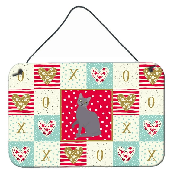 Carolines Treasures CK5767DS812 Korat Cat Love Wall or Door Hanging Prints 8x12 multicolor