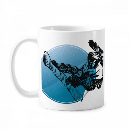 

Winter Sport Skiing Illustration Pattern Mug Pottery Cerac Coffee Porcelain Cup Tableware