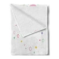 thumbnail image 2 of Floral Soft Flannel Fleece Throw Blanket, Vivid Bubbles Circular Dots with Flower Leaves Kids Girls Baby Childish Design, Cozy Plush for Indoor and Outdoor Use, 70" x 90", Multicolor, by Ambesonne, 2 of 5