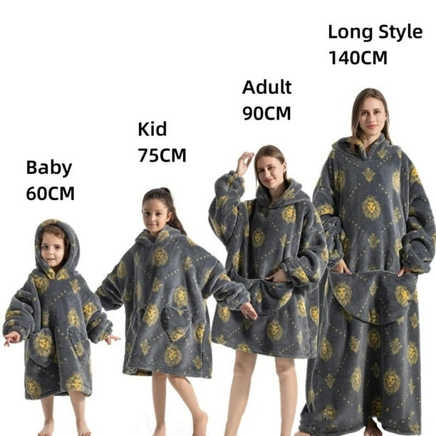 Sudadera con capucha superlarga para hombre y mujer, pijama de forro polar cálido de gran tamaño, manta gigante con mangas, Jersey, ropa de estar por casa para fiesta