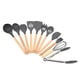 thumbnail image 3 of Juego de utensilios de cocina de 12 piezas, mango ergonómico de madera, utensilios de cocina de silicona, utensilios de cocina para cocinar, gris oscuro, 3 of 10