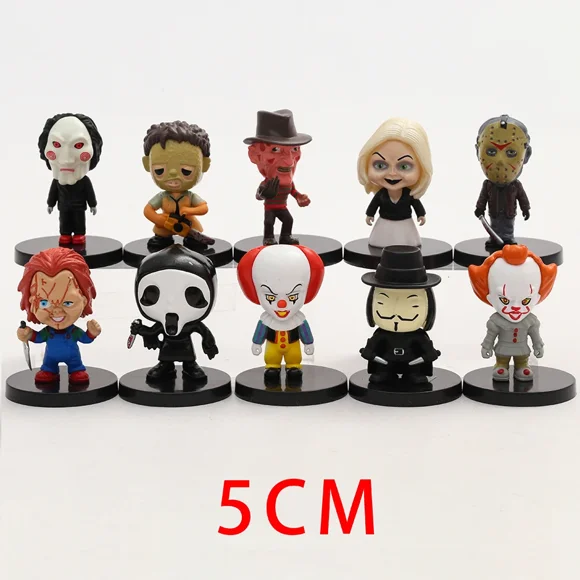 5cm Set Jason Freddy Chucky Tiffany Billy V Leatherface Q Ver PVC Figures Toys Dolls