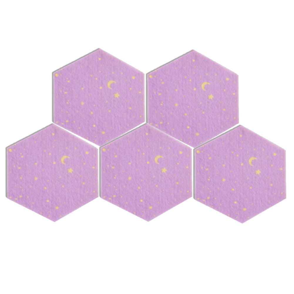 Xmarks 5 Pcs Thick Hexagon Felt Board Tiles SelfAdhesive Pin Board