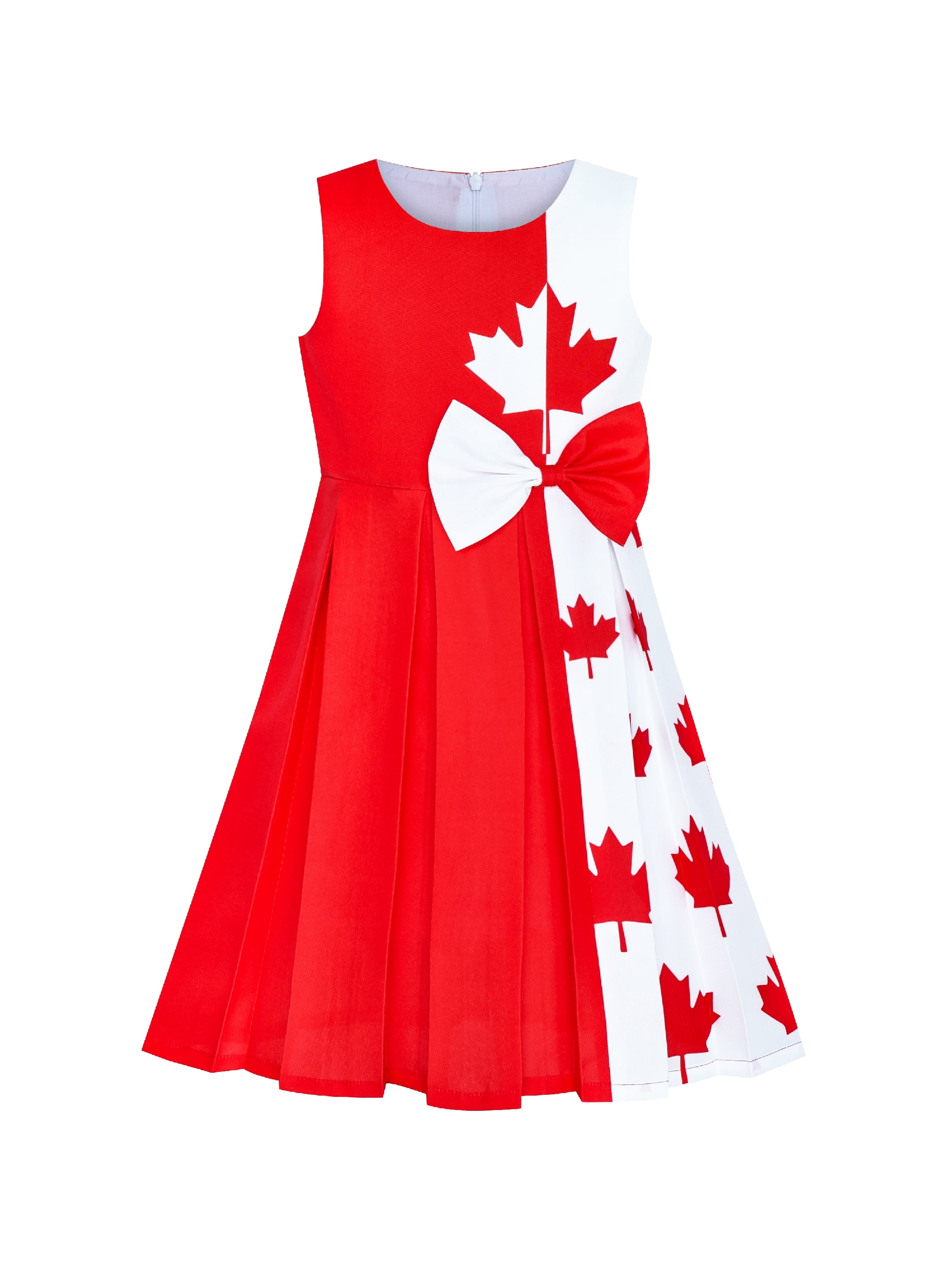Girls Dress Canada Flag National Day Party Dress 12 Years