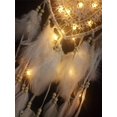 thumbnail image 3 of Lámpara de pared LED CHAO forma de corazón atrapasueños bohemio blanca con luces, 3 of 3