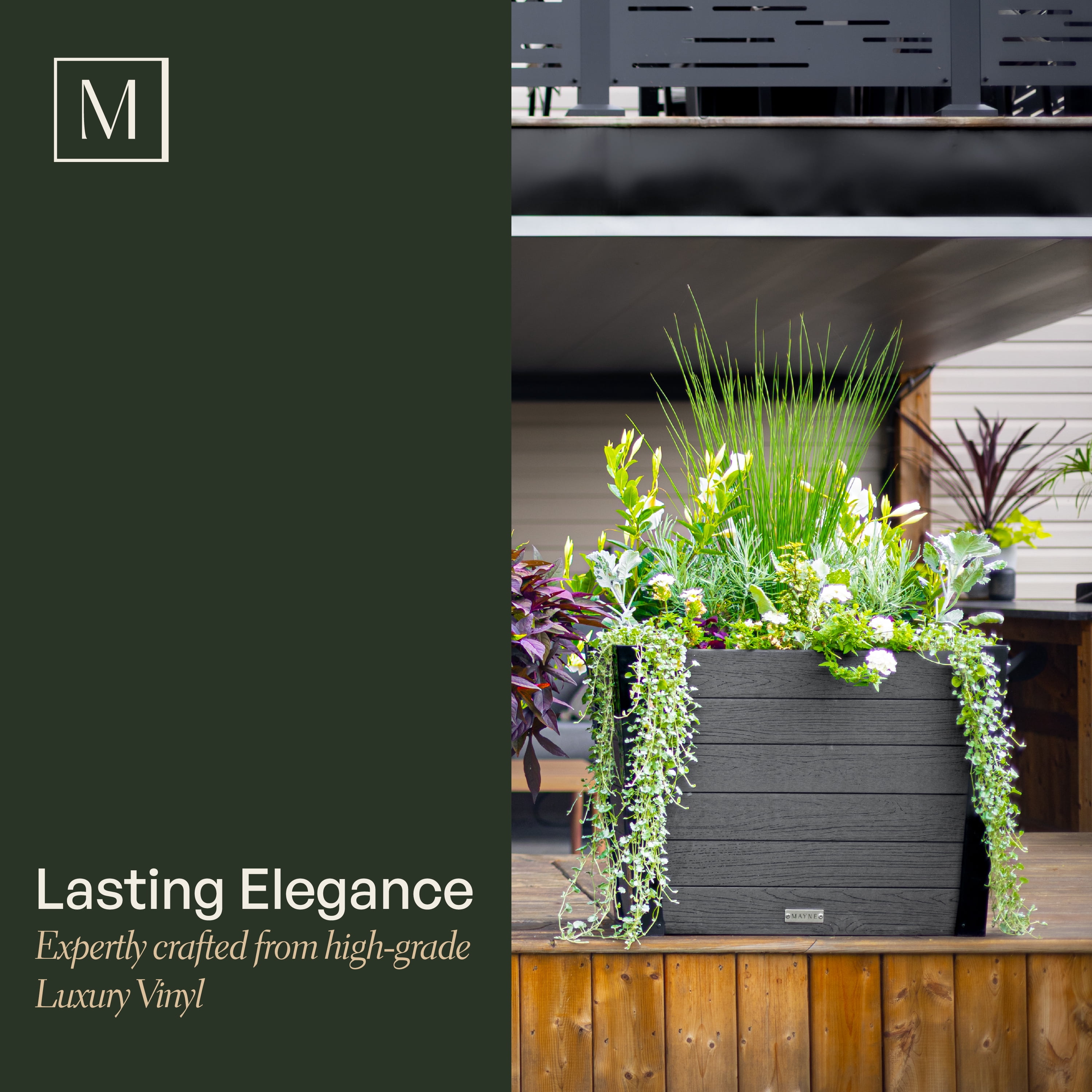 Horizon 30in Long Tapered Planter - Charcoal