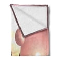thumbnail image 2 of Fantasy Soft Flannel Fleece Blanket, Twin Moons over Planet Europa Apocalypse Armageddon Deserted Landscape, Cozy Plush for Indoor and Outdoor Use, 50" x 60", Blush Yellow Dark Brown, by Ambesonne, 2 of 5