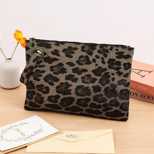 ADDHAT Mano Marrón Con De Grano Leopardo Sobre Para Uso Cotidiano