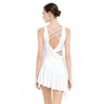 thumbnail image 4 of Sholeno Women Dance Dress Rhinestones Adorned Straps Backless Side Slit Flowy Asymmetrical Hem Dress White L, 4 of 6