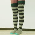 thumbnail image 4 of Tittly Thigh High Stockings Stockings for Women Stockings Stockings Cotton Ladies High Women Warm Socks The Girls Warm Thigh Socks for Women Slouch Socks Green One Size, 4 of 9