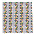 thumbnail image 3 of Ambesonne Colorful Shower Curtain, Modern Rainbow Paisley Art, 69"Wx70"L, Purpleblue Multicolor, 3 of 5