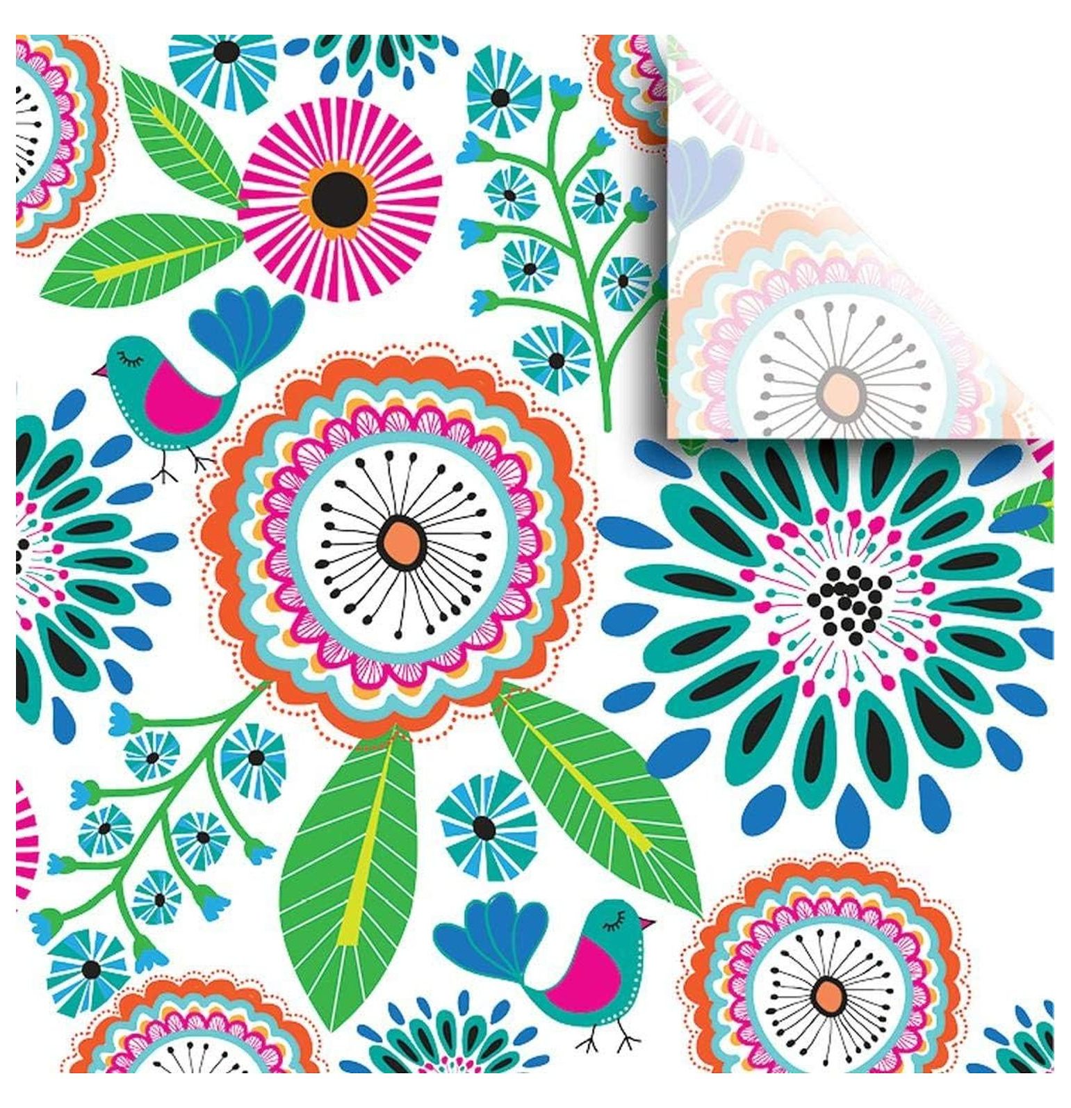 24 Sheet-Count Premium Printed Tissue Paper Available in 3 Different Assortments, Fanciful Florals
